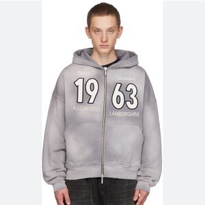 Rhude x Lamborghini Collab 1963 Zip Hoodie Unisex Limited Edition Mens L